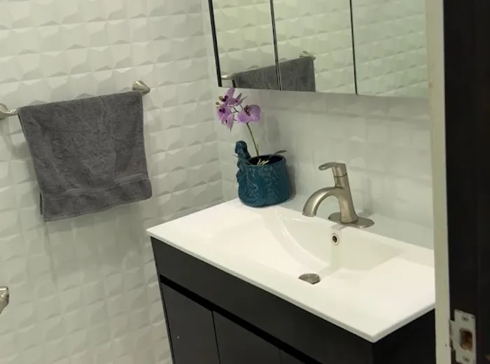Client bathroom vanity cleaned by Fresh Start